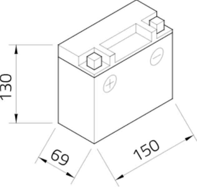 intAct Battery 10Ah GEL (YT12B-BS) 210A- (GEL12-12B-4)