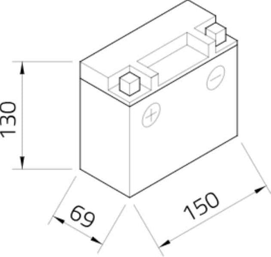 intAct Battery 10Ah GEL (YT12B-BS) 210A- (GEL12-12B-4)