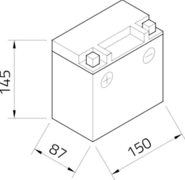 intAct Battery 12Ah GEL (YTX14-BS) 250A- (GEL12-14-BS)
