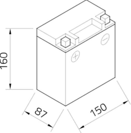 intAct Battery 8Ah AGM (YTX20CH-BS) 280A- (82002)
