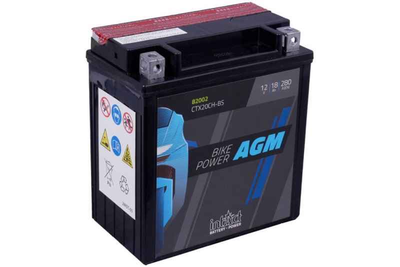 intAct Battery 8Ah AGM (YTX20CH-BS) 280A- (82002)
