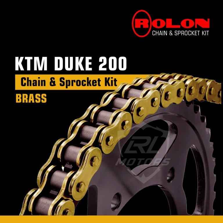 Rolon Brass Plated Chain Sprocket Kit For KTM Duke RC 200 HPXRC267