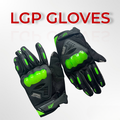 LGP Motocross Riding Gloves (Black/Green)