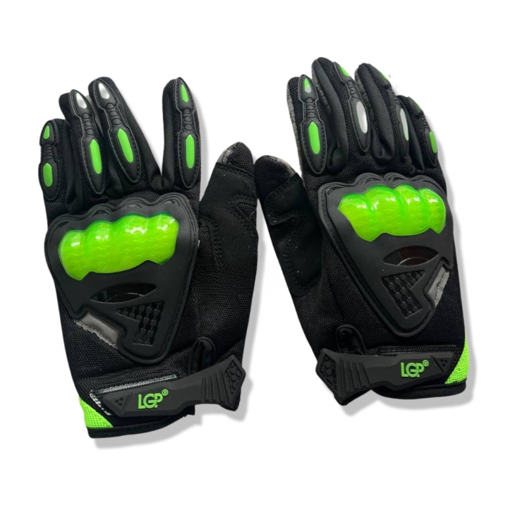 LGP Motocross Riding Gloves (Black/Green)