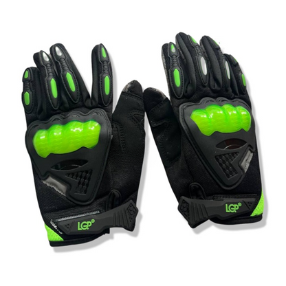 LGP Motocross Riding Gloves (Black/Green)