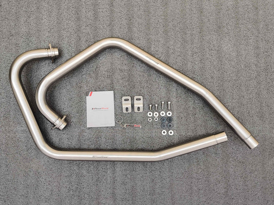 Powerage Performance headers for Interceptor 650 - Brushed Steel Finish - Riders Junction