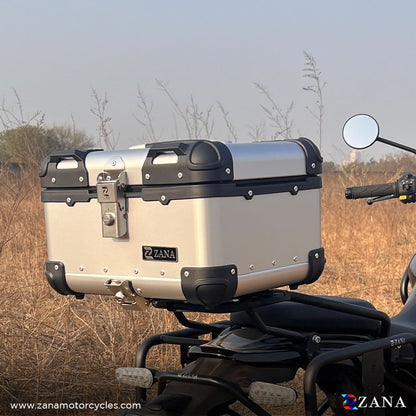 TOP BOX ALUMINIUM BLACK ( 35ltr ) R-FLAT FOR HIMALAYAN 452 - ZI-TB-004 - Riders Junction