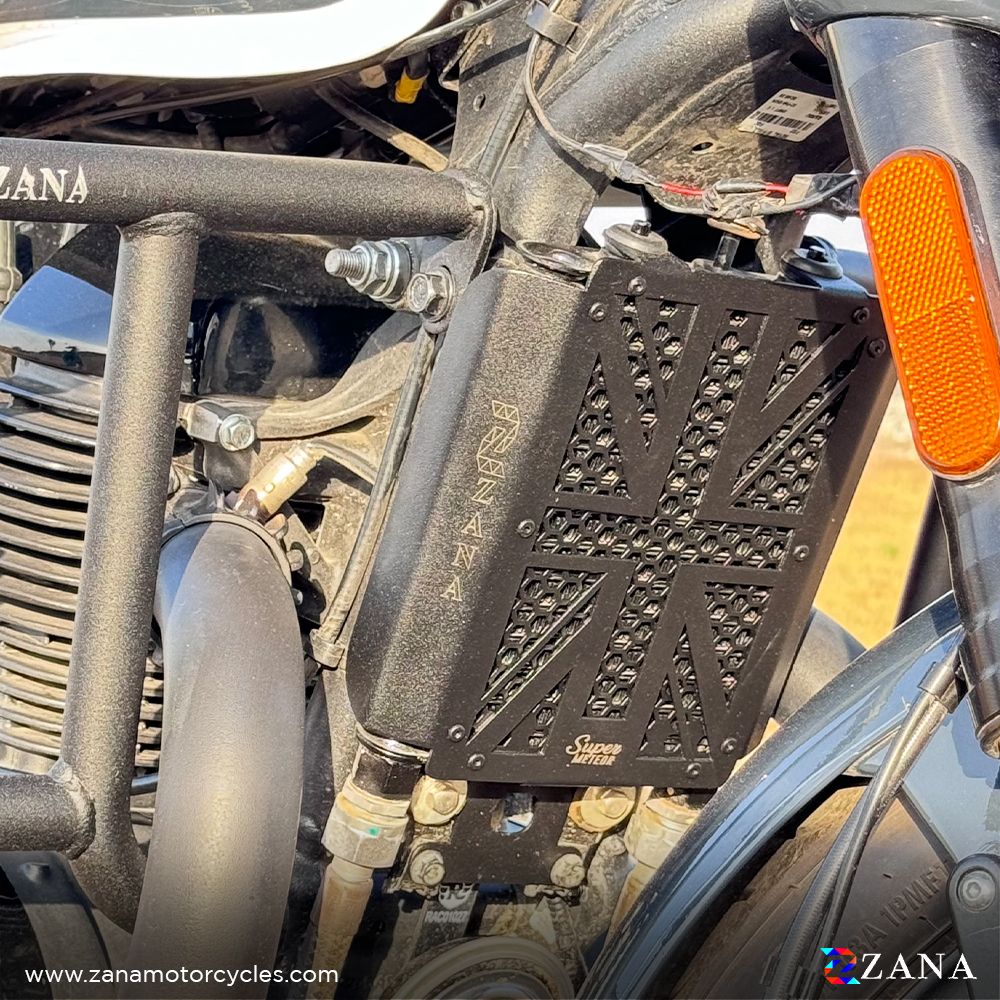 Radiator Guard For Shotgun 650 (Black, UK Flag, Stainless Steel) - ZI-8467 - Riders Junction