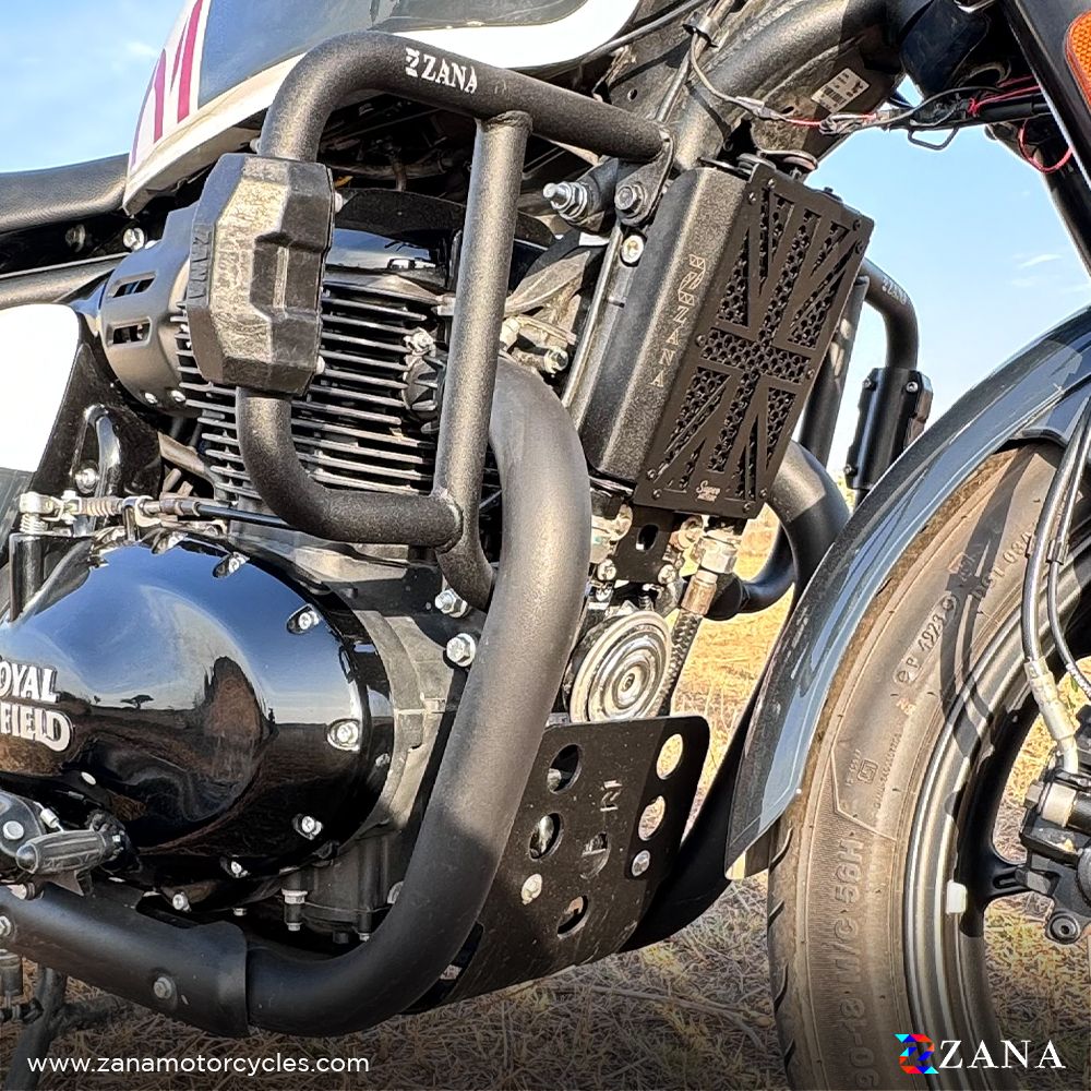 Radiator Guard For Shotgun 650 (Black, UK Flag, Stainless Steel) - ZI-8467 - Riders Junction