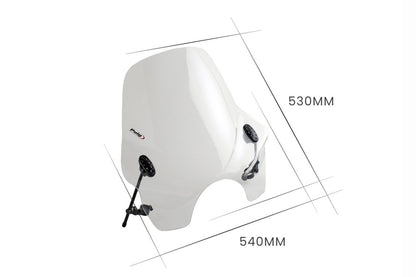 PUIG Touring Tall Windshield for round headlight Clear - 0856W - Riders Junction