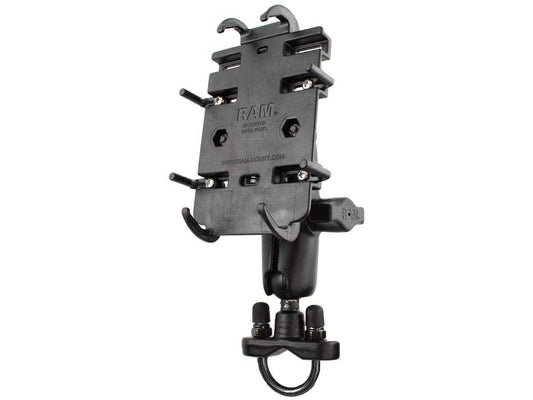 RAM Handlebar U-Bolt Mount with Quick-Grip™ Spring Loaded Phone Holder