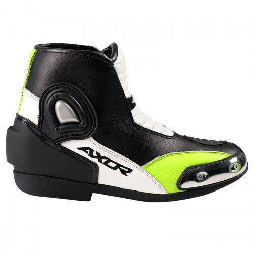 AXOR SLICKS Black Neon Green Riding Boots