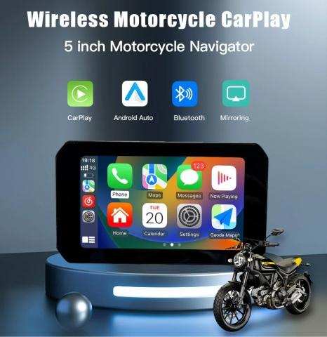 wireless motorcycle carply 5 inch