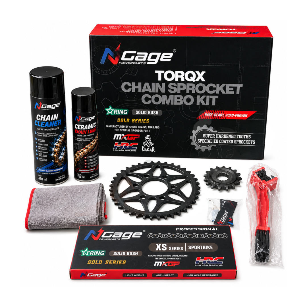 NGage TORQX Gold Series Star-Ring Chain Sprocket Combo Kit for Royal Enfield Continental GT 650 (525X2-100LINT650)