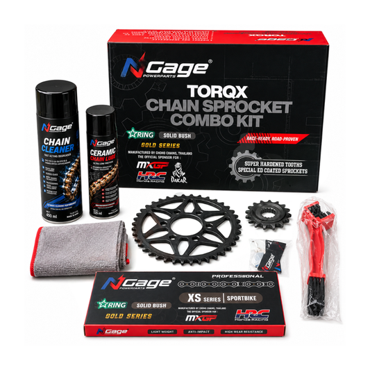 NGage TORQX Gold Series Star-Ring Chain Sprocket Combo Kit for Royal Enfield Continental GT 650 (525X2-100LINT650)