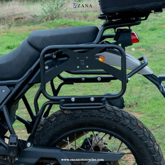 Saddle Stays with Exhaust Sheild with Jerry Can Mounting Texture Matt Black for Scram 411(2022) - ZI-8133 V2 - Riders Junction