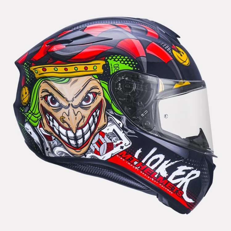 MT Targo Joker Full Face Motorcycle Crash Helmet Black Red 