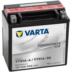 Varta (12 AH) Motorcycle Battery 512 014 010 (YTX14-BS)