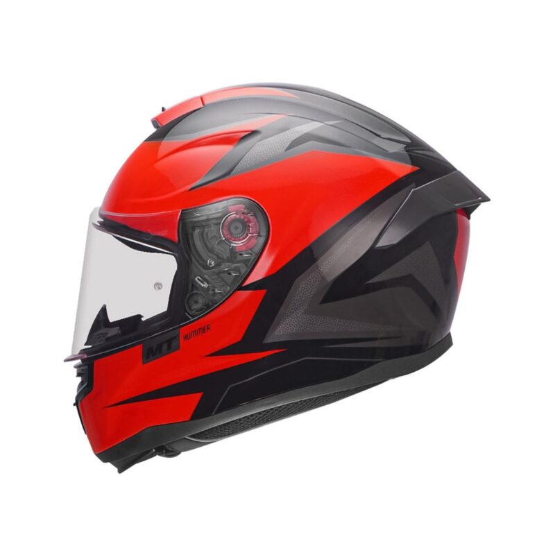 Buy MT Hummer Stark Helmet for Riders - Glossy Grey & Red Online at ...