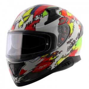 AXOR APEX RACER D/V- Glossy White Neon Yellow Helmet