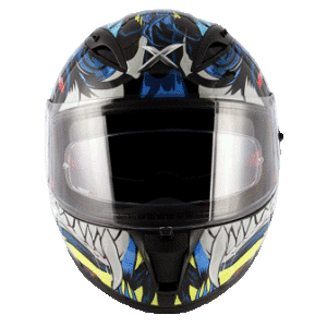 AXOR STREET OKAMI Glossy Black Blue Helmet- Riders Junction