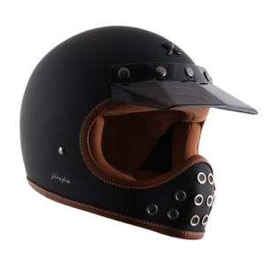AXOR Retro Moto-X Matt Black Helmet - Riders Junction