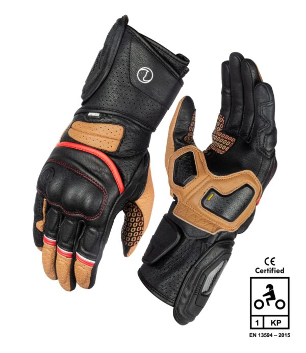 RYNOX-Storm-Evo-2-Sand-Brown-Black-Gloves-Riders-Junction