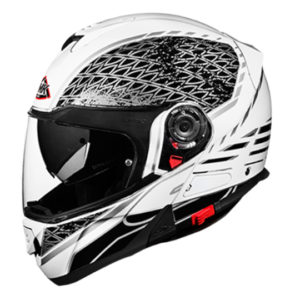 SMK Glide Sign Glossy White & Grey Helmet - GL126