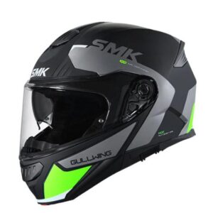 SMK Gullwing Kresto Glossy Black & Grey Helmet - GL264 - Riders-Junction