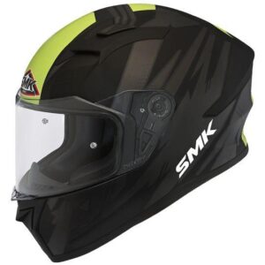 SMK Stellar Trek Matt Black & Green Helmet - MA264 - Riders-Junction