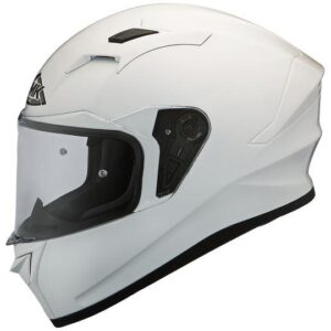 SMK Stellar Unicolour Matt White Helmet - MA100 - Riders Junction
