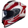 SMK Titan Arok Glossy White & Red Helmet - GL131 - Riders Junction