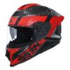 SMK Titan Carbon NERO GL236 Glossy Black & Red Helmet - Riders Junction