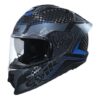 SMK Titan Carbon NERO-GL256 Glossy Black & Blue Helmet - Riders Junction