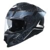 SMK Titan Carbon NERO-GL261 Glossy Black & Grey Helmet - Riders Junction