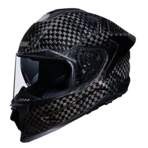SMK Titan Carbon Unicolour Glossy Black & Grey Helmet - GLCA200 - Riders Junction