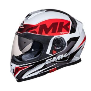 SMK Twister Logo Glossy White & Red Helmet - GL132 - Riders Junction