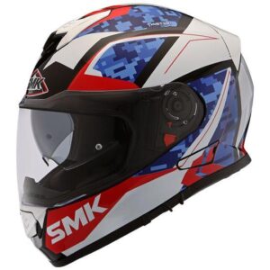 SMK Twister Zest Matt White & Blue Helmet - MA135 - Riders Junction
