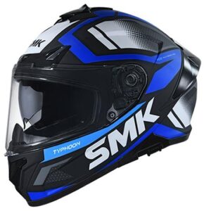 SMK Typhoon Thorn Glossy Black & Blue Helmet - GL251 - Riders Junction