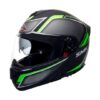 SMK Glide Kyren Modular Helmet Glossy Black Grey Green (GL268) - Riders Junction