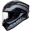 SMK Stellar Bolt Full Face Glossy Black Helmet - GL261 - Riders Junction