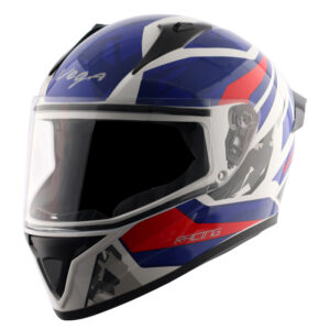 Vega Bolt Rapid White Blue Helmet - Riders Junction