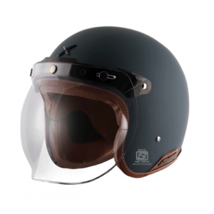 AXOR Retro Jet Helmet (Matt Slate) - Riders Junction