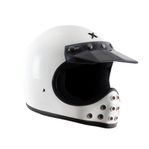 AXOR Retro Moto-X Glossy White Helmet - Riders Junction