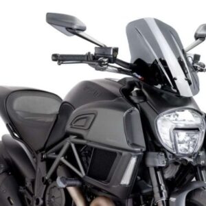 PUIG Windscreen for Ducati Diavel 1200 Touring (2012-17) - Dark Smoke - Riders Junction