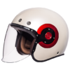 SMK Retro Jet - Unicolour Matt White & Red Helmet - GL130 - Riders Junction