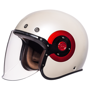 SMK Retro Jet - Unicolour Matt White & Red Helmet - GL130 - Riders Junction