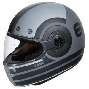 SMK Retro - Ranko Glossy Black & Grey Helmet - GL626 - Riders Junction