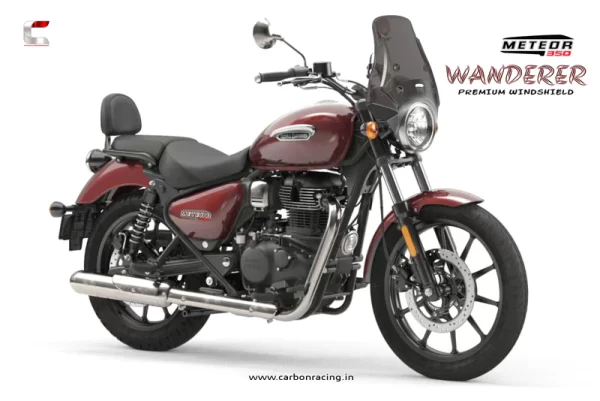 Premium Smoked Windshield for Royal Enfield Meteor 350 - Carbon Racing