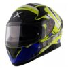 AXOR Apex Hex-2 Motorcycle Helmet - Neon Yellow Blue